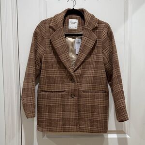 Abercrombie & Fitch Checkered Brown Blazer
